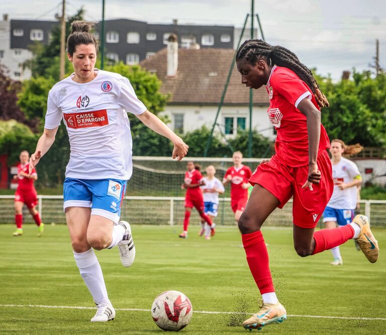 Une joueuse du FC Rouen lors du match retour du barrage d'accession