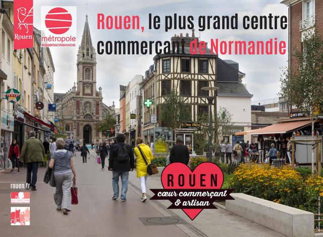 Affiche "Rouen coeur commerçant et artisan"